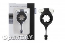Infinity - Vibrating Cockring with Dangling Ball - Black 