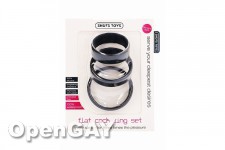 Flat Cock Ring Set - Black 