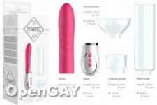 Twister - 4 in 1 Rechargeable Couples Pump Kit - Pink 
