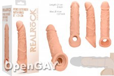 Penis Extender with Rings - 21 cm - Flesh 